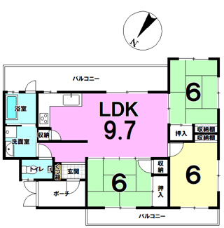 【間取り】 | ラフィーネ石嶺