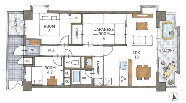 ネオハイツ石山4階　天然木フルリノベーション