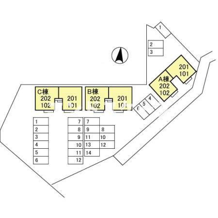 ウィルモア　Aの区画図|高崎、前橋、伊勢崎エリアのお部屋探しはエンドスケープまで！お客様の理想お聞かせ下さい♪