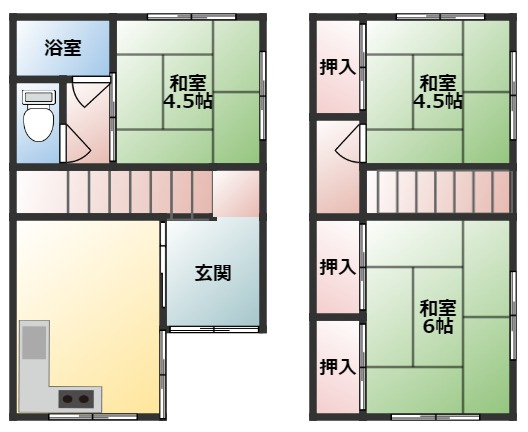 鈴蘭台西町戸建の間取り