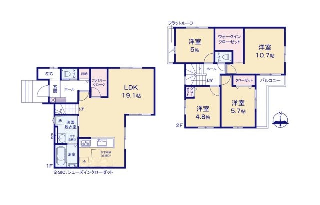 【間取り】 | リビングの大きな開口部は陽当たりの確保だけでなく、まとめ買いで大量のお買い物をした際や家具など大きな物を購入した際に便利です。