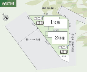 茅ヶ崎市香川8期　新築戸建　全2棟1号棟の区画図