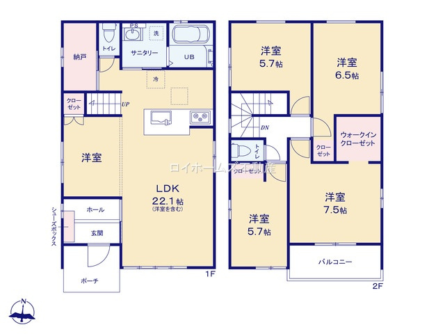 【間取り】 | 名古屋市北区長喜町３丁目19-1『仲介料無料』新築戸建て | 1号棟