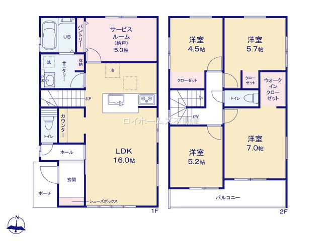 【間取り】 | 名古屋市北区長喜町３丁目19-1『仲介料無料』新築戸建て | 2号棟