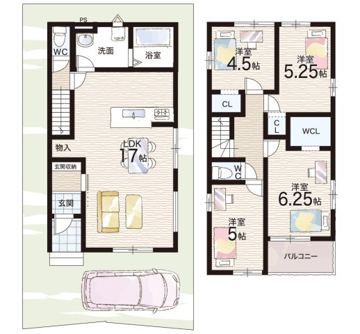 八尾市刑部　第1期　新築一戸建ての間取り|1号地