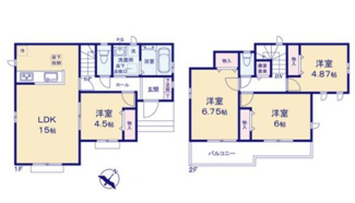 【間取り】 | 府中市四谷4丁目　全8棟　E号棟　仲介手数料無料 | 4LDK