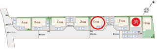 【区画図】 | 府中市四谷4丁目　全8棟　E号棟　仲介手数料無料 | E号棟です