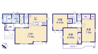【間取り】 | 府中市四谷4丁目　全8棟　F号棟　仲介手数料無料 | ３LDK