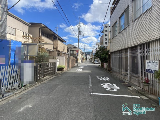 高野竹屋町 新築戸建の前面道路含む現地写真