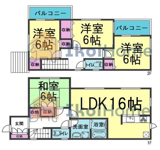 神戸市西区水谷2丁目　中古戸建の間取り|●年中無休：当日予約可●南向きリビング16帖！全居室6帖以上！2面採光で明るいです！