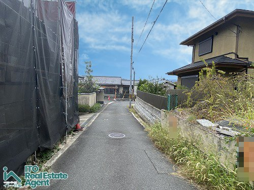 鹿ケ谷桜谷町 土地の前面道路含む現地写真