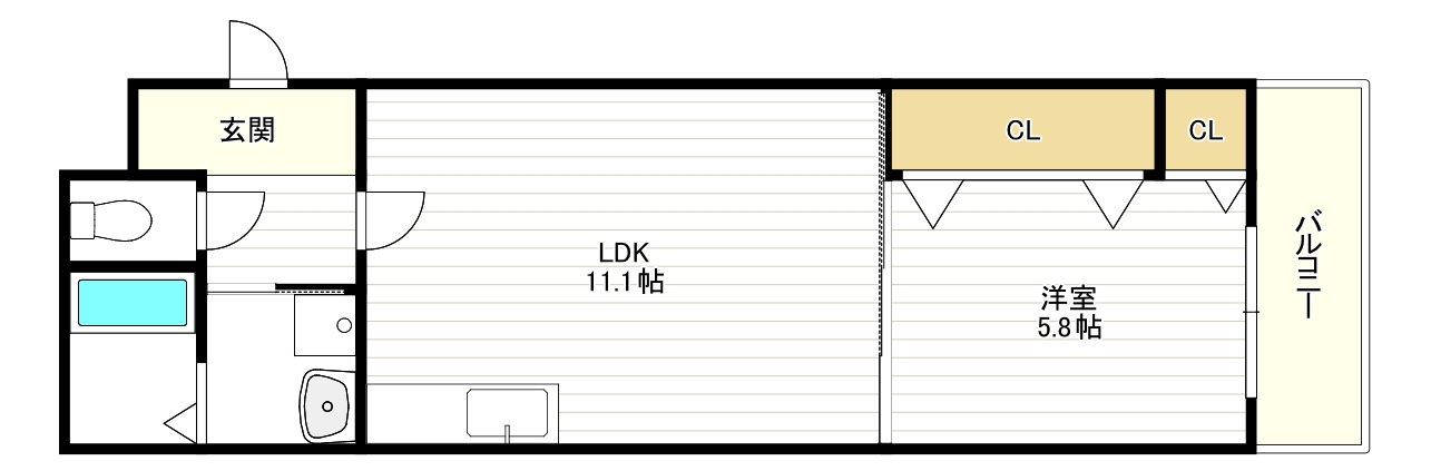 フジパレスクレアトゥール正覚寺Ⅱ番館の間取り