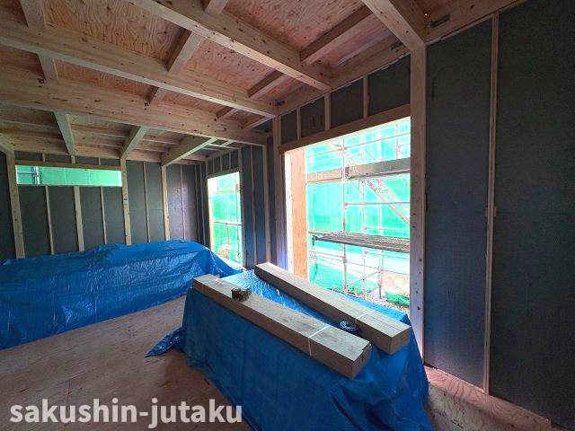 【外観】 | 八千代台東４丁目　新築戸建 | R.7.11.2撮影　八千代台東４丁目　新築戸建　土地約40坪　2026年1月完成予定　旧開発分譲地内