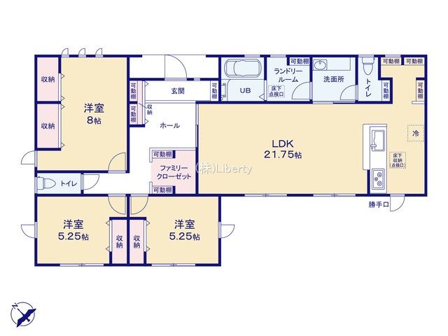 日立市滑川本町3期　新築戸建　1号棟の間取り