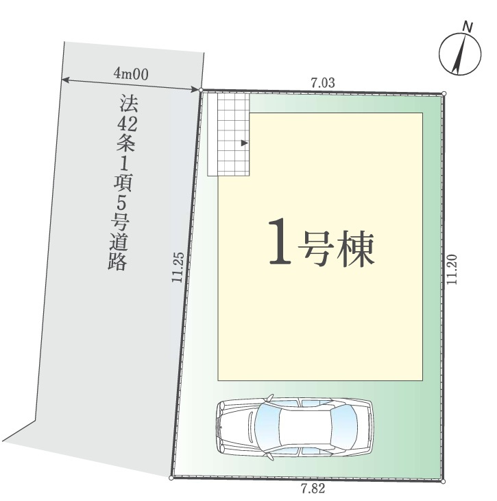 仲介手数料無料　FiT 所沢市北秋津　新築戸建　全１棟の区画図
