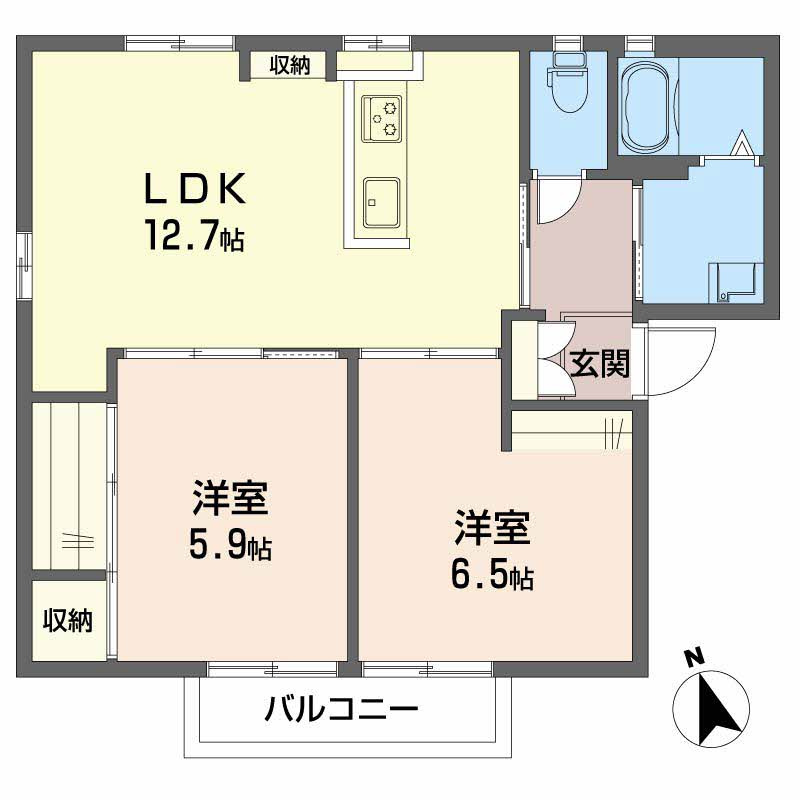 サントークKの間取り|※写真はリノベした別部屋のものです。