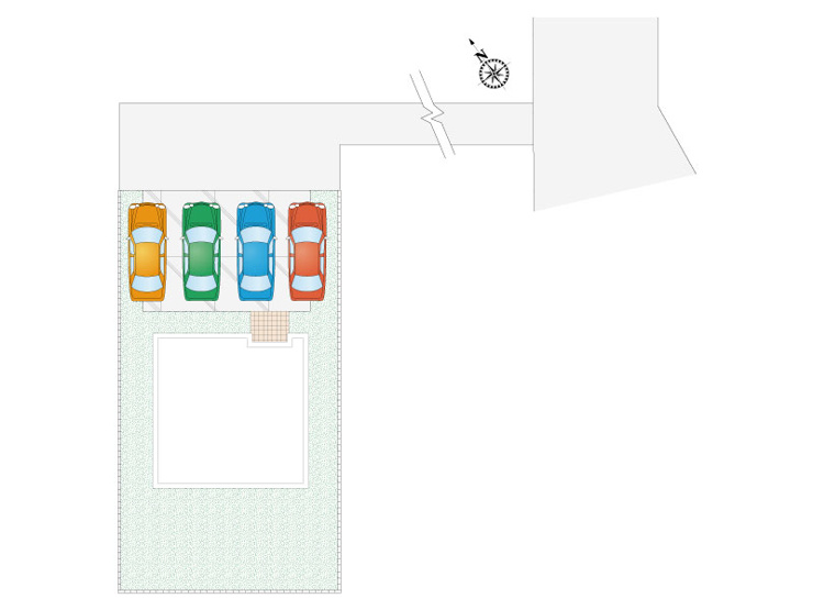 11号棟　敷地面積　301.95㎡(91.33坪)　広い敷地は91坪！駐車スペースは4台可能！急な来客にも困りません！ご家族やご友人と広いお庭でバーベキューなどはいかがでしょうか！