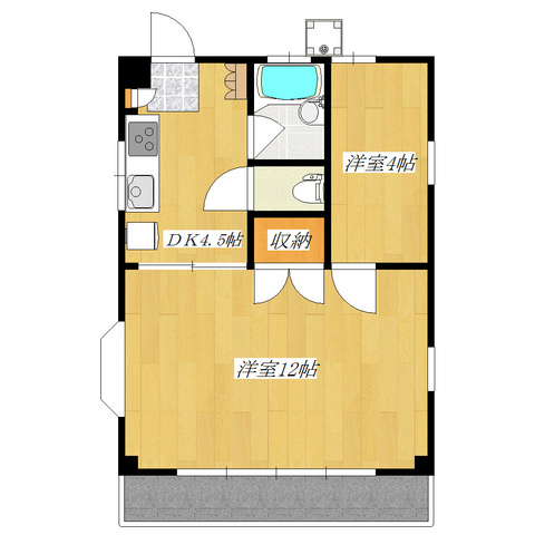 エスポアールの間取り|3面採光のお部屋です！