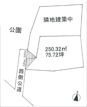 【土地図】 | 川越市上野田町 | 75坪のゆとりある敷地です