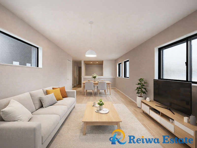 新築戸建若松町1号棟リビングホームステージング