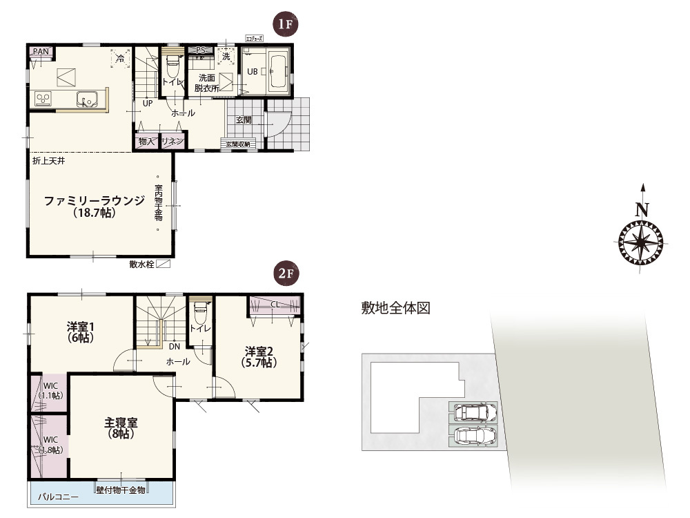 【間取り】 | 全居室二面採光で穏やかな光が室内に差し込む温かみのある家。