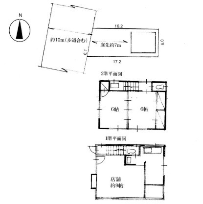 鴻巣市人形町２丁目　中古一戸建ての間取り|鴻巣市人形町２丁目　中古一戸建て、3K、土地面積100.07m2、建物面積61.1m2