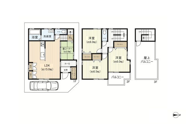 【間取り】 | 平野区平野宮町２丁目　戸建 | 採光・通風良好な角地！
広々とした屋上バルコニーの有る4LDK♪
