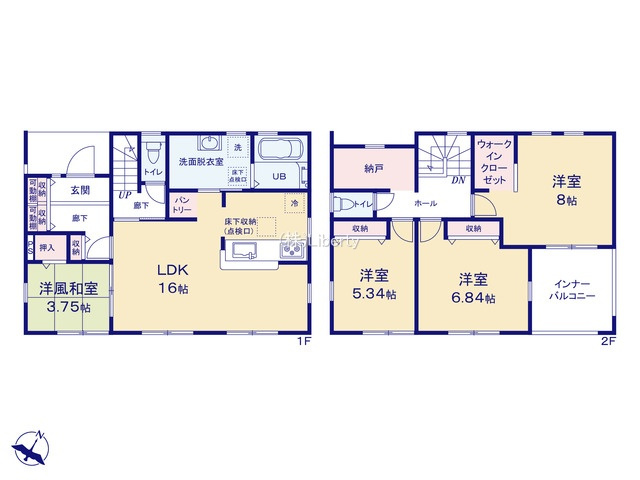 第1下妻市下妻丙　新築戸建の間取り