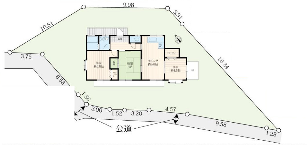 藤沢市大鋸3丁目　中古戸建の区画図