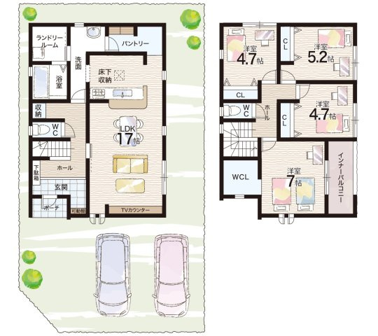 姫路市大津区天神町　新築一戸建ての間取り|1号地