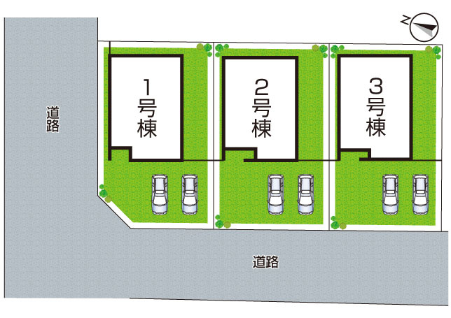 姫路市大津区天神町　新築一戸建ての区画図|全3区画