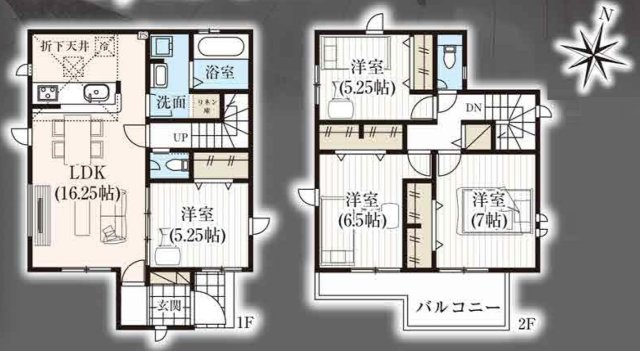 三郷市彦成1丁目　新築戸建　全2棟　2号棟の区画図|カースペース2台確保