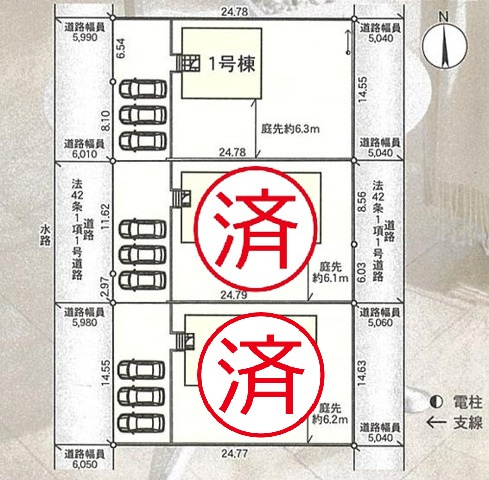 鹿嶋市粟生第1　新築戸建　1号棟の区画図