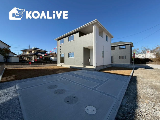 【外観】 | 渋川市八木原　新築住宅 | 現地ご案内ツアー開催中！早朝やお仕事帰りのご見学にもすぐ対応致します！見学ご予約はコアライブまでお気軽にお問い合わせ下さい！