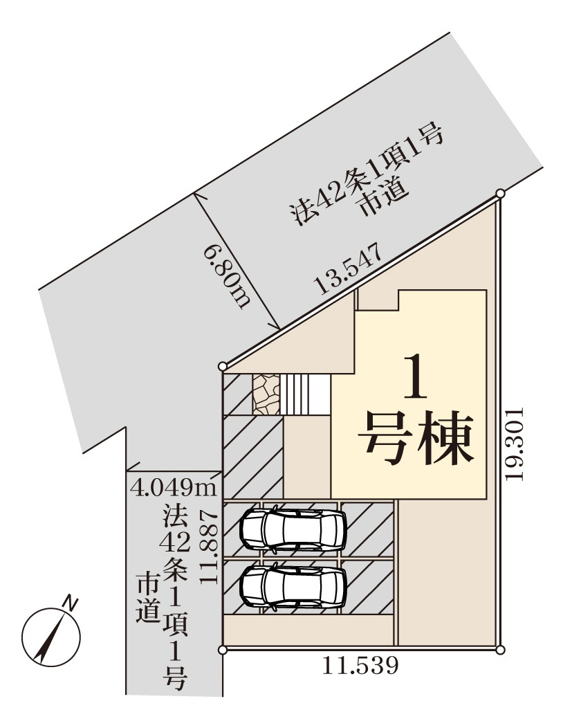 三郷市　高州2丁目　　新築戸建　全1棟の区画図|区画図です