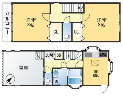 豊中市熊野町4丁目　中古戸建の間取り
