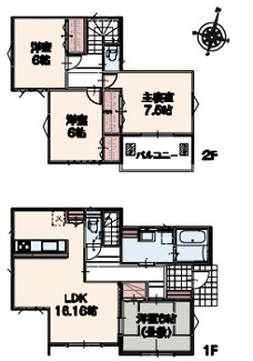 【間取り】 | 比企郡川島町下伊草　新築分譲　東武東上線『川越駅』バス32分　【伊草小学区】