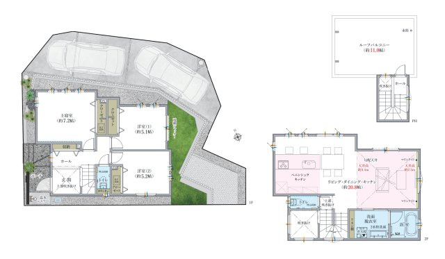 【間取り】 | 〇●藤沢市片瀬4丁目 新築戸建 全3棟【1号棟】●○