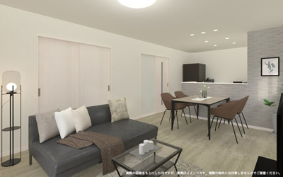 【完成予想図】 | 【LDK　イメージパース】
※画像は設計図面を基に作成したイメージです。