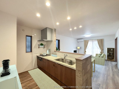 【完成予想図】 | 【LDK　イメージパース】
※画像は設計図面を基に作成したイメージです。