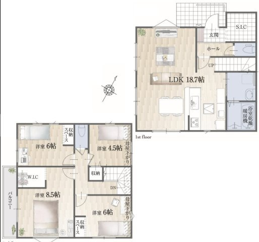 【間取り】 | 桶川市坂田西1期　KEIAI CRAFT PIT　新築戸建　全1棟　1号棟