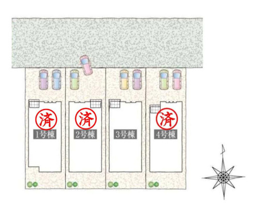 売新築戸建　中央区小豆餅三丁目の区画図