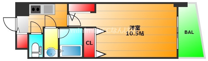 カスタリアタワー肥後橋の間取り|お問合せはミニミニなんば店へお問合せ下さい。06-6633-2100へ！