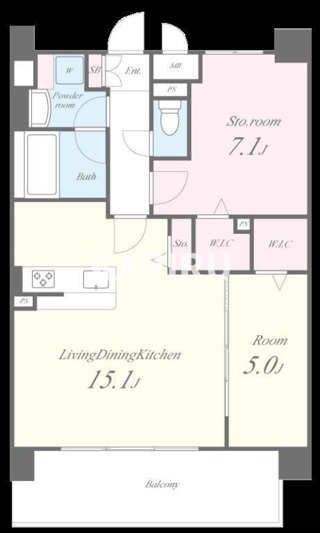 メゾンドボヌール弁天町の間取り