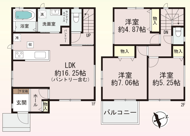 【間取り】 | 加古川市東神吉町出河原（全1棟）新築 | 3LDKです。