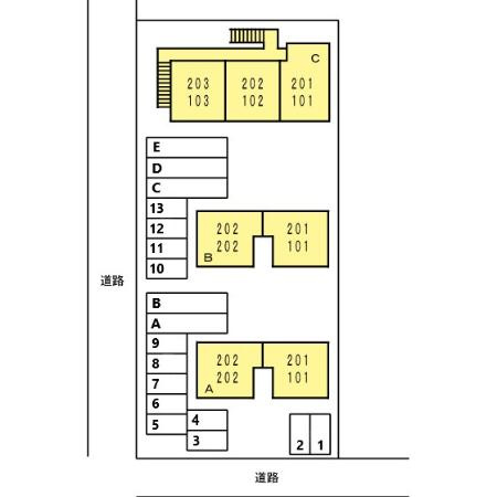 フレグランス三ツ相 B棟の区画図