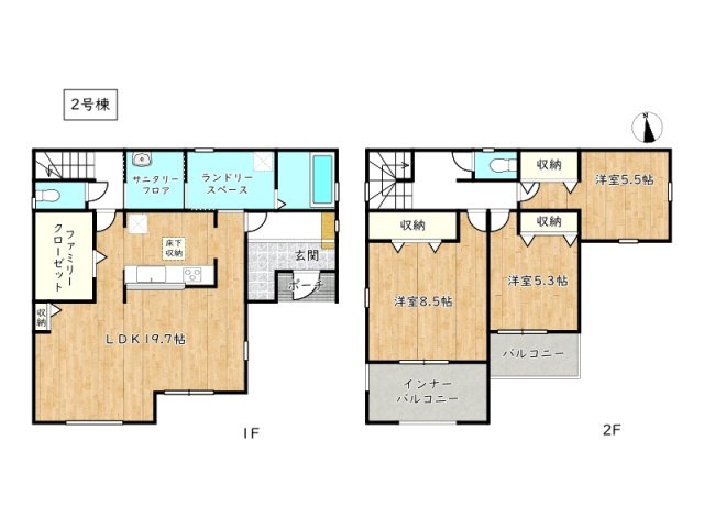 【間取り】 | 姫路市北原6期／全2棟
