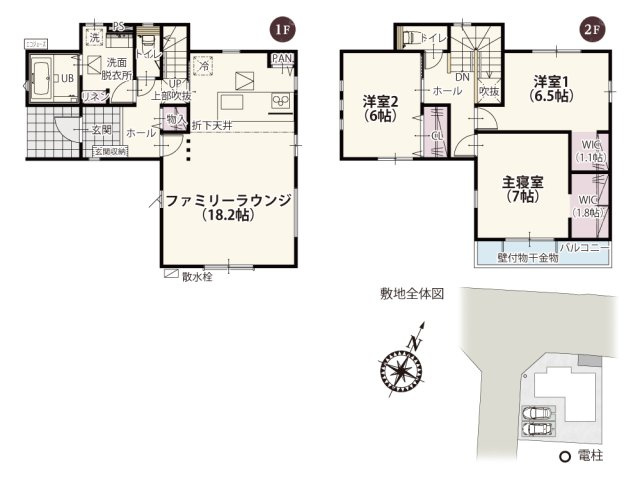 【間取り】 | 木材の経年劣化も楽しめるウッドワンを使ったプラン。木材を利用したキッチンがLDKに温かみをプラスします。