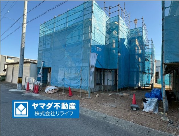 新築戸建　岐阜市朝霧町　全2区画分譲の外観|「現地（2025年10月17日）撮影」　
■全体写真　
■ヤマダ不動産　株式会社リライフ　