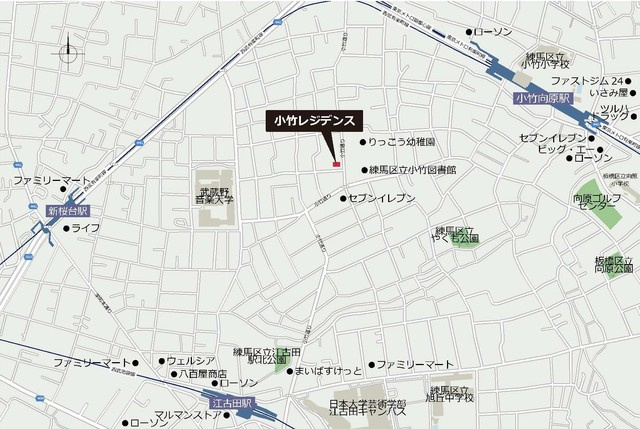 小竹レジデンスの地図